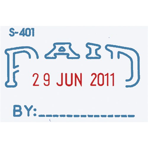 Staedtler Self Inking Dater Shiny 4mm Paid Red Blue